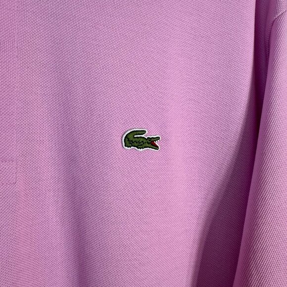 Lacoste Short Sleeve Polo Shirt Men's 7 XXL Pink Classic Fit Preppy Designer NWT - Picture 6 of 12